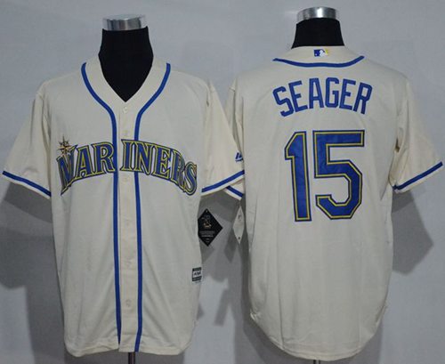 Mariners #15 Kyle Seager Cream New Cool Base Stitched MLB Jersey - Click Image to Close